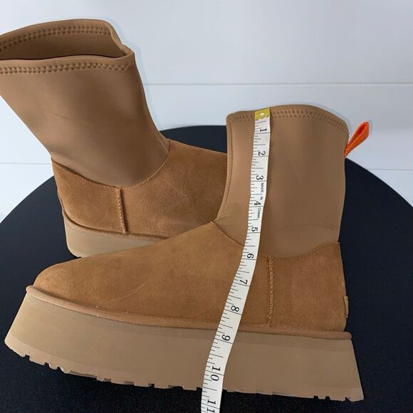 UGG New Without Box Authentic Classic Dipper Platform Chestnut Boots Sz 11 - Picture 15 of 16